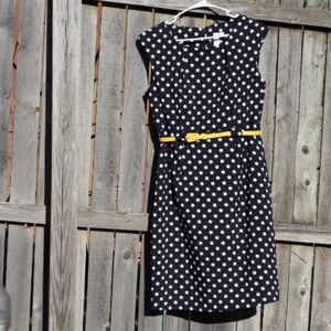 Dress, Polka Dot, Yellow Belt